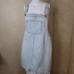 NEW Wild Fable size L womens dress overall adjustable distressed raw hem NWT